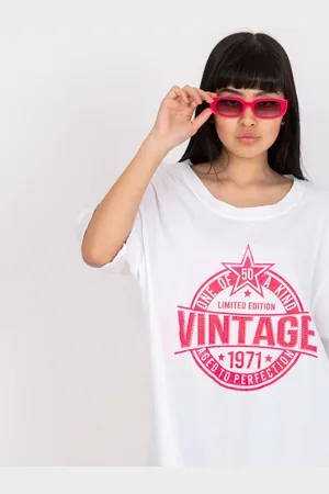 Italy Moda Bílé a růžové volné tričko s aplikací
