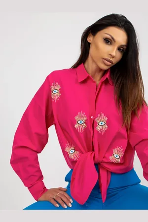 Factory Price Fuchsiová oversized košile na knoflíky