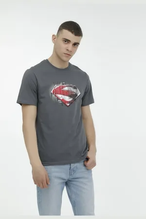 Lumberjack Ml Superman 11spdm07 3fx antracit Pánská trička s krátkým rukávem