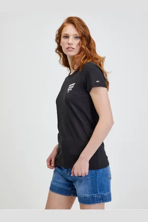 Tommy Hilfiger Černé dámské tričko Tommy Jeans - Dámské