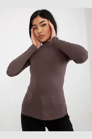 RUE PARIS Dámský basic rolák Cassie - tmavě hnědý