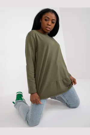 Ex moda Khaki basic bavlněná halenka Renata