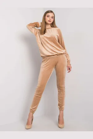 Fancy Béžová dvoudílná velurová sada