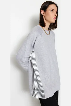 Trendyol Grey Oversize Woven Piece Knitted Tunic