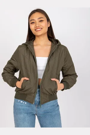 Ex moda Dámská krátká bunda s prošíváním Larah - khaki