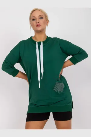 RELEVANCE Tmavě mikinová tunika plus size pro běžné nošení Sylviane