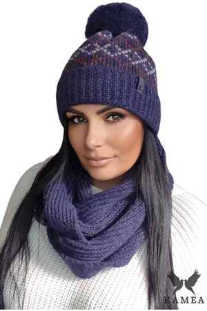 Kamea Dámský set _Set_Hat&Chimney_K.21.263.12_Navy_Blue