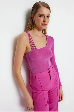 Trendyol Lilac Knitted Snap fastener Body