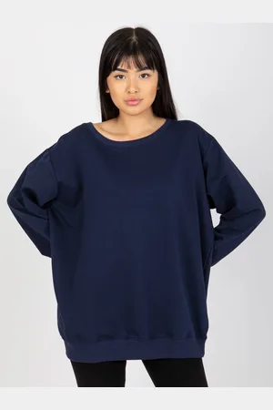Vikki Vi Námořnická jednobarevná oversize mikina bez kapuce