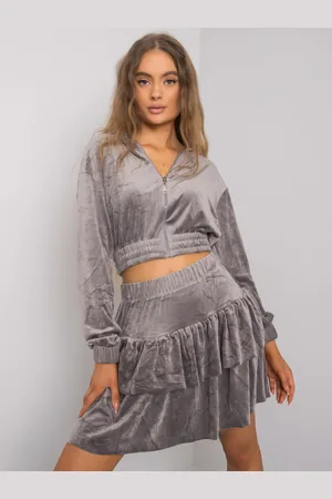 Fancy Šedá dvoudílná velurová sada