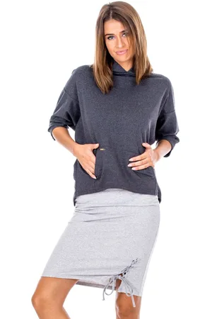 Yups Pencil skirt with decorative lacing gray