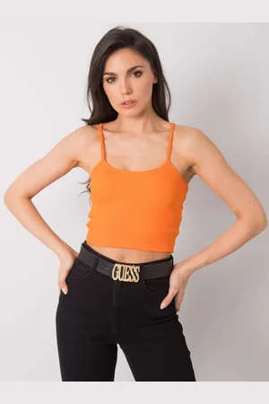RUE PARIS Oranžový crop top