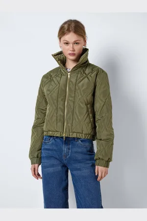 Noisy May Khaki dámský prošívaný bomber s límcem Ziggy - Dámské