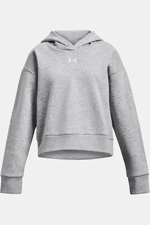 Under Armour Mikina UA Rival Fleece Crop Hoodie-GRY - Holky