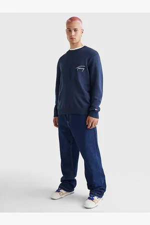Tommy Hilfiger Tmavě modrý pánský svetr Tommy Jeans - Pánské