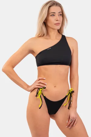 Nebbia Dámské plavky One Shoulder Bandeau Bikini Top 448 Black S