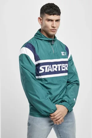 STARTER BLACK LABEL Starter Half Zip Retro Jacket retro zelená/modrá noční/bílá