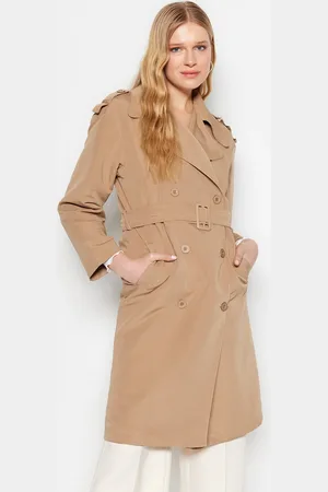 Trendyol Mink Oversize páskový trenčkot