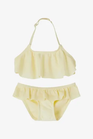 NAME IT Světle žluté holčičí dvoudílné plavky Fini - unisex