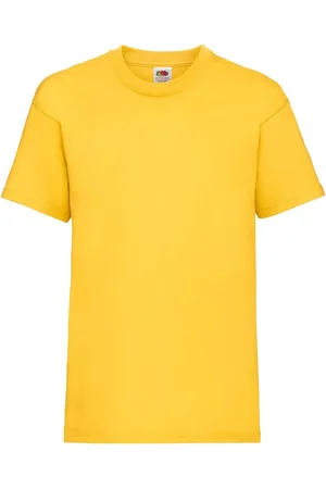 Fruit Of The Loom Yellow Cotton T-shirt