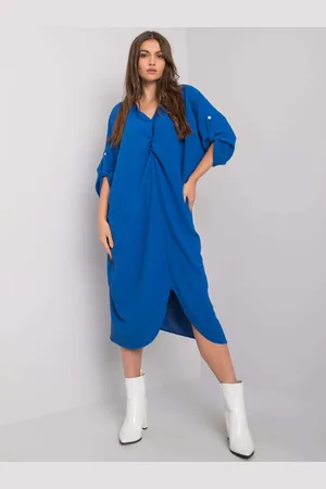 Italy Moda Tmavě modré oversized šaty