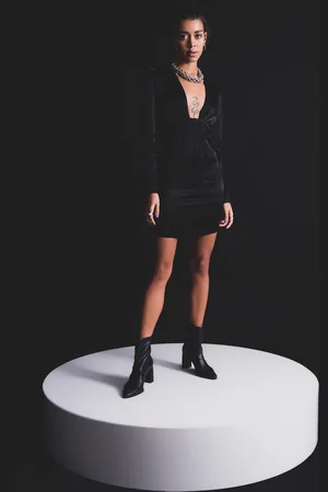 Fashionhunters Černé koktejlové šaty od BSL