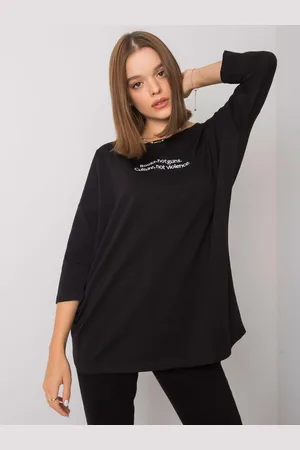 Ex moda Černá dámská halenka s nápisem