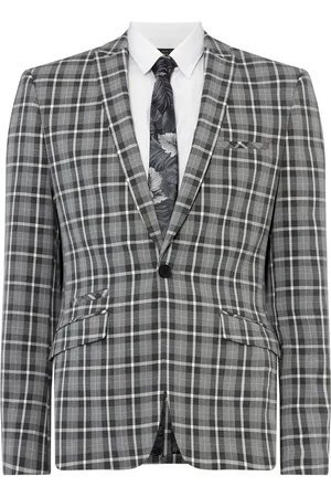 Label Lab Martini Skinny Fit Monochrome Checked Suit Jacket