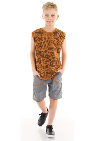 MSHB&G Comics Boys Mustard T-shirt Shorts Set
