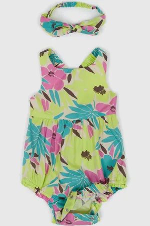 GAP Baby květované body s čelenkou - Holky