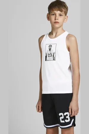 JACK & JONES Bílé klučičí tílko s potiskem Legends - unisex