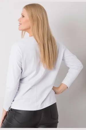 Factory Price Větší bílá halenka s dlouhým rukávem