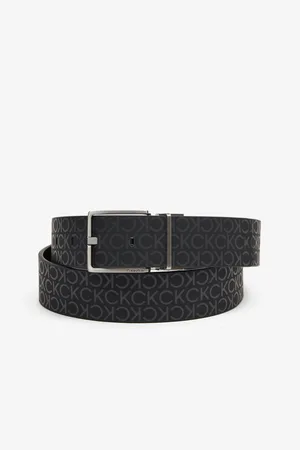 Calvin Klein Černý pánský vzorovaný pásek - Pánské