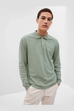 GAP Polo tričko pique dlouhý rukáv - Pánské