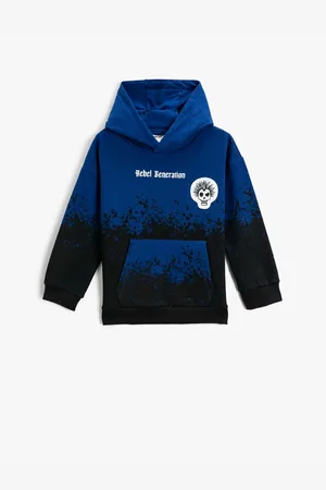 Koton Gradient Hooded Sweatshirt with Kangaroo Pocket