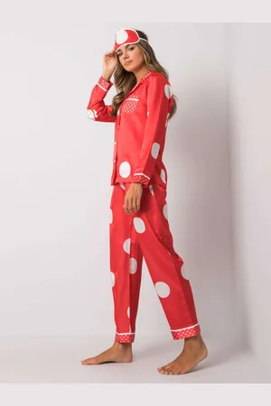 Fashionhunters Červené pyžamo s puntíky