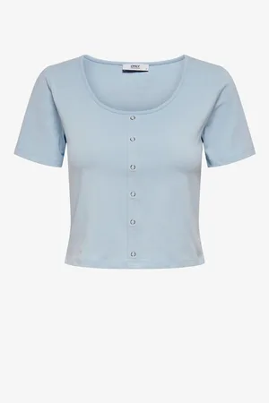 ONLY Světle modrý crop top Penelope - Dámské