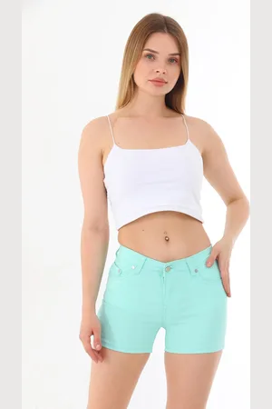BİKELİFE Mini High Waist Lycra stretchy Cotton Shorts & Bermudas
