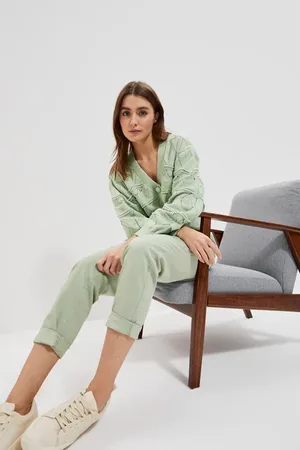 MOODO Dámské rifle Green Denim
