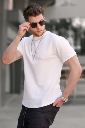 MADMEXT Ecru Waffle Základní Tričko 5883
