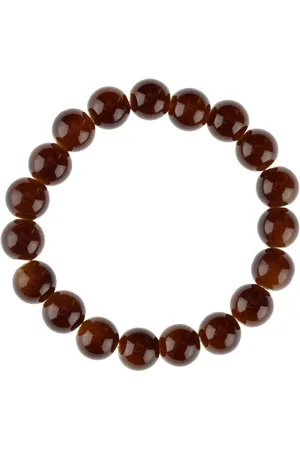 Yups Bead bracelet on elastic band brown