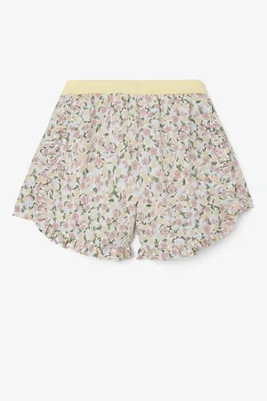 NAME IT Bílo-růžové holčičí květované kraťasy Finna - unisex