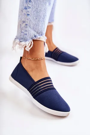 S. BARSKI Dámské látkové tenisky Slip-On námořnická modre Lilis