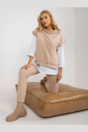 Ex moda Béžový třídílný ležérní set s mikinou