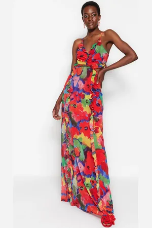 Trendyol Dámské šaty TPRSS23AE00033/Multi-color