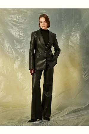 Koton Kalhoty Ribbed Leather Look Palazzo