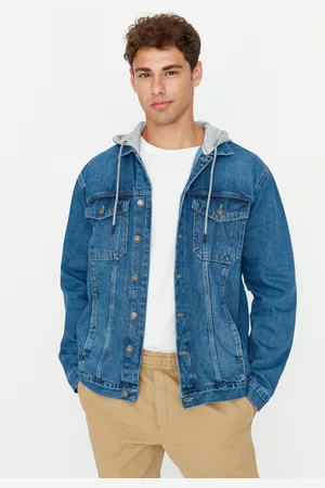 Trendyol Indigo Regular Fit Knitted Hooded Denim Jacket