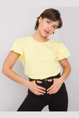Fancy Dámské bavlněné tričko žluté barvy