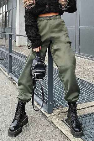 MADMEXT Mad Girls Khaki oversize dámská tepláková souprava s elastickými nohavicemi MG324