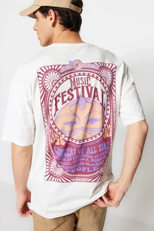 Trendyol Unisex oversize/široký střih etnická záda s potiskem 100% bavlny